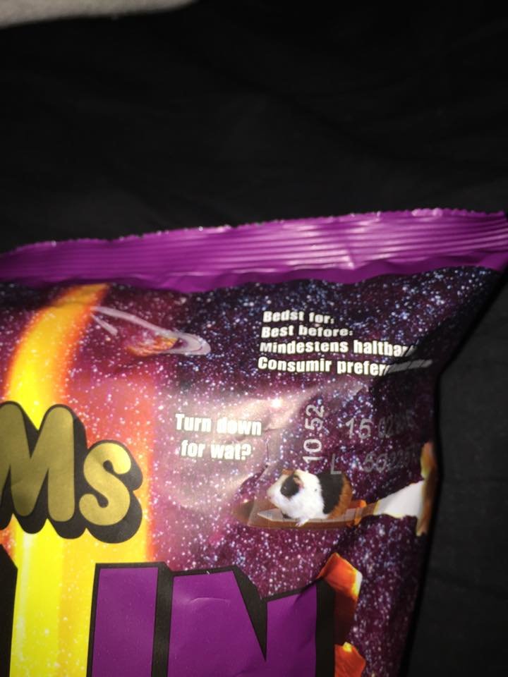 Danish chip/crisps company trying memes. .. The irony in this picture could not be more apparent.