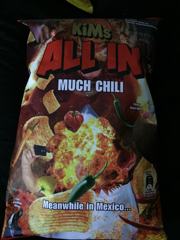 Danish chip/crisps company trying memes. .. The irony in this picture could not be more apparent.