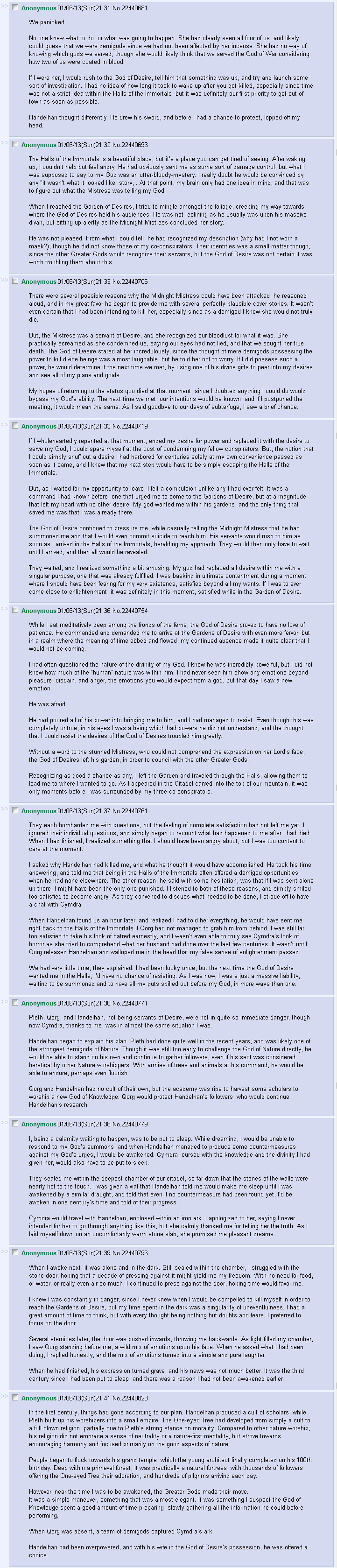 Desirebro's tale! (Demigod Subterfuge). This is one of my favorite Tabletop related stories that I have collected over the years. All of which I have shamelessl