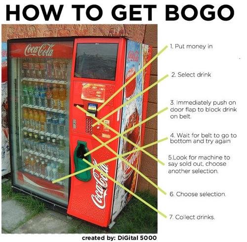 how to get free stuff. . HOW TO GET A BEVERAGE LIKE A BGSU 1} Open debug menu with the edde en the left 2} Select drink with buttens en the right an Profit. I tried this stuff years ago with a different machine and codes and did not get squat but I'll do it again in an hour and let yall know how she goes