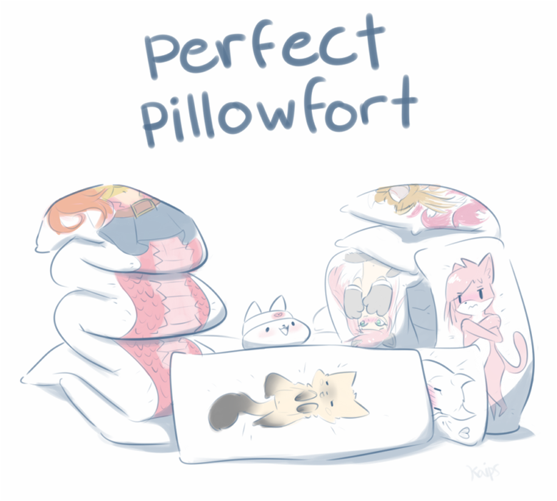 how to make a pillow fort. With the waifu fort you're also protecting your virginity.. ouo your art style is so cute