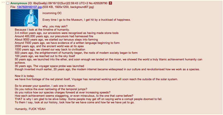 Humanity Fuck Yeah comp 3. . I‘ Anonymous ( Wed) 1 Replies: : Every race is a perfectly unified body" cliche I can' t sleep at night. It began after the Earthli