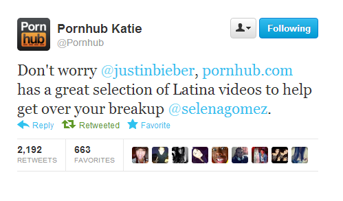 Pornhub has the best twitter. .