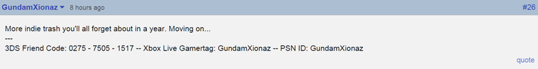 The fabled salt mines of GameFAQs. "I will do this if FFVII/Undertale is close. I was going to donate a few grand to charity for Christmas but this is a no