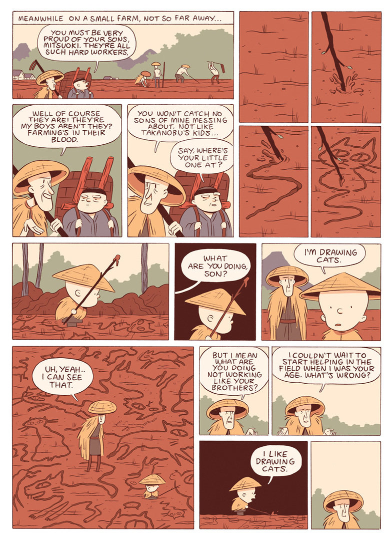 The Boy Who Drew Cats. lukepearson.com/.. Then he died in battle because he just drew cats in the battlefield.