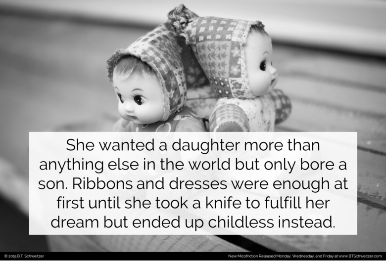 Two Sentence Stories #6. Back to our regular schedule. Sorry for the nonsense earlier. I'll try to post more regularly from now on. Let me know what you think, 